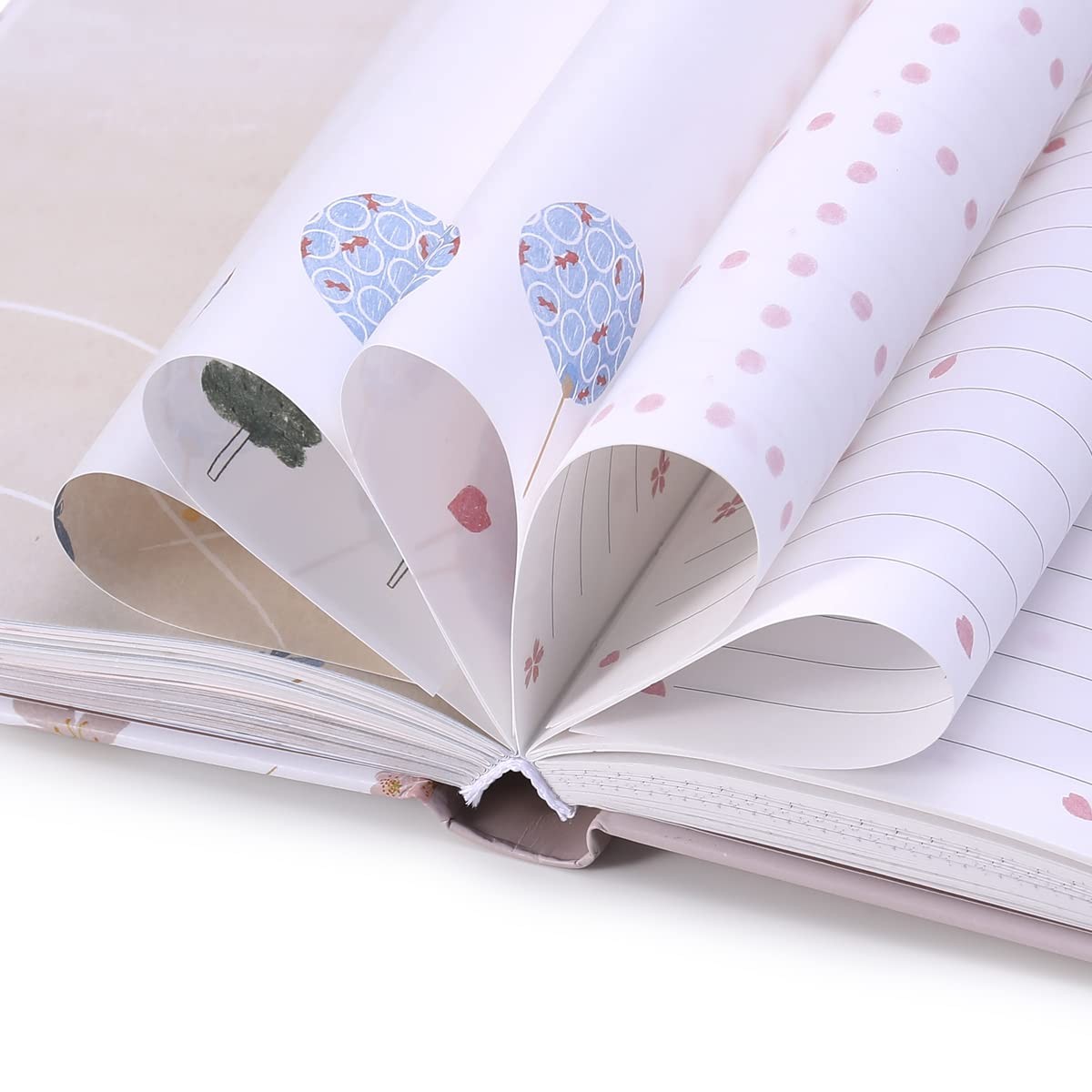 A5 Pink Hardcover Notebook Journal,Sakura Grid Diary Book Premium Paper 5.1X …
