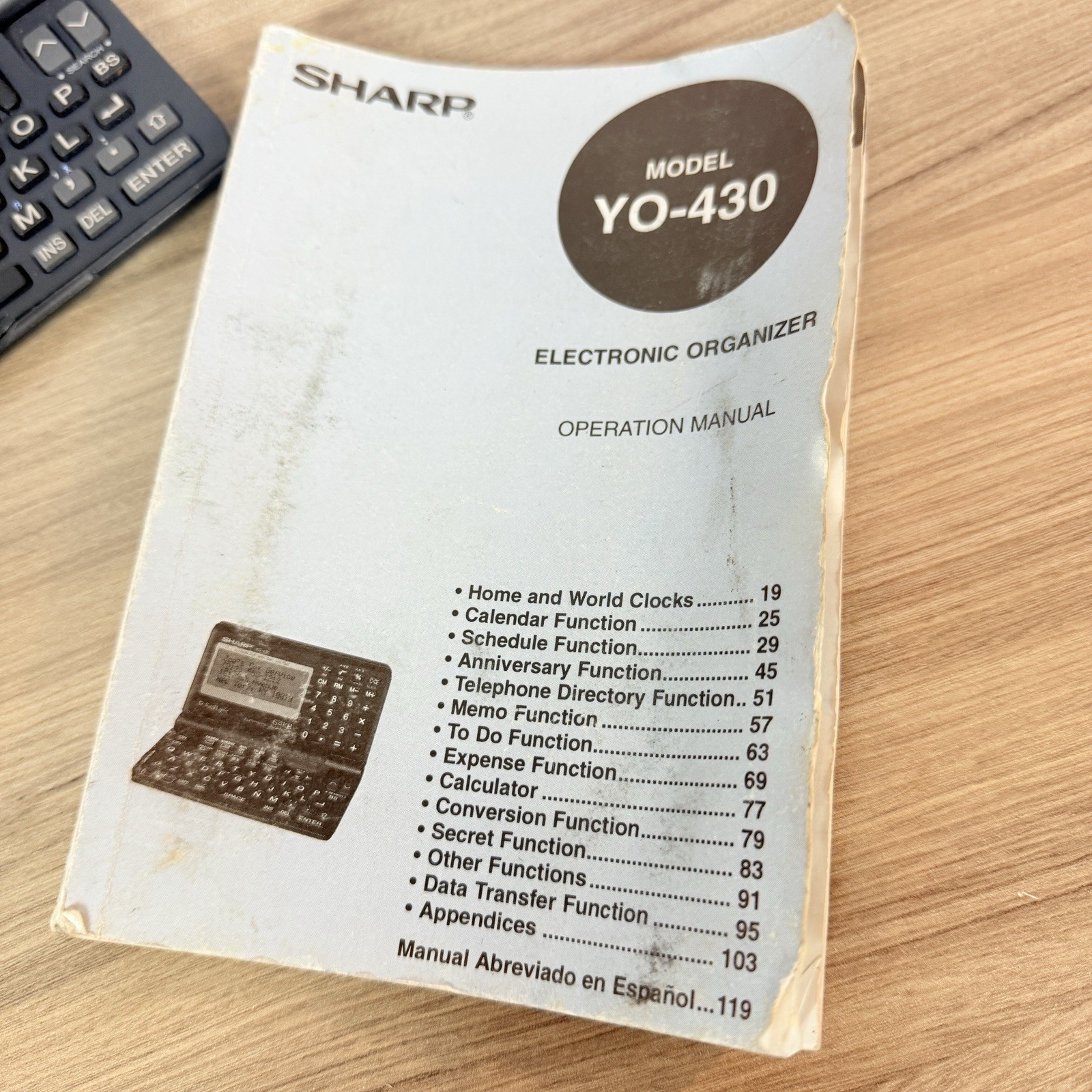 SHARP YO-430 64KB Personal Info Organizer Calendar Memo Calc FRESH BATTERIES