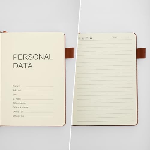 Lined Journal Notebook for Women & Men, 256 Pages A5 Hardcover Leather Journal,