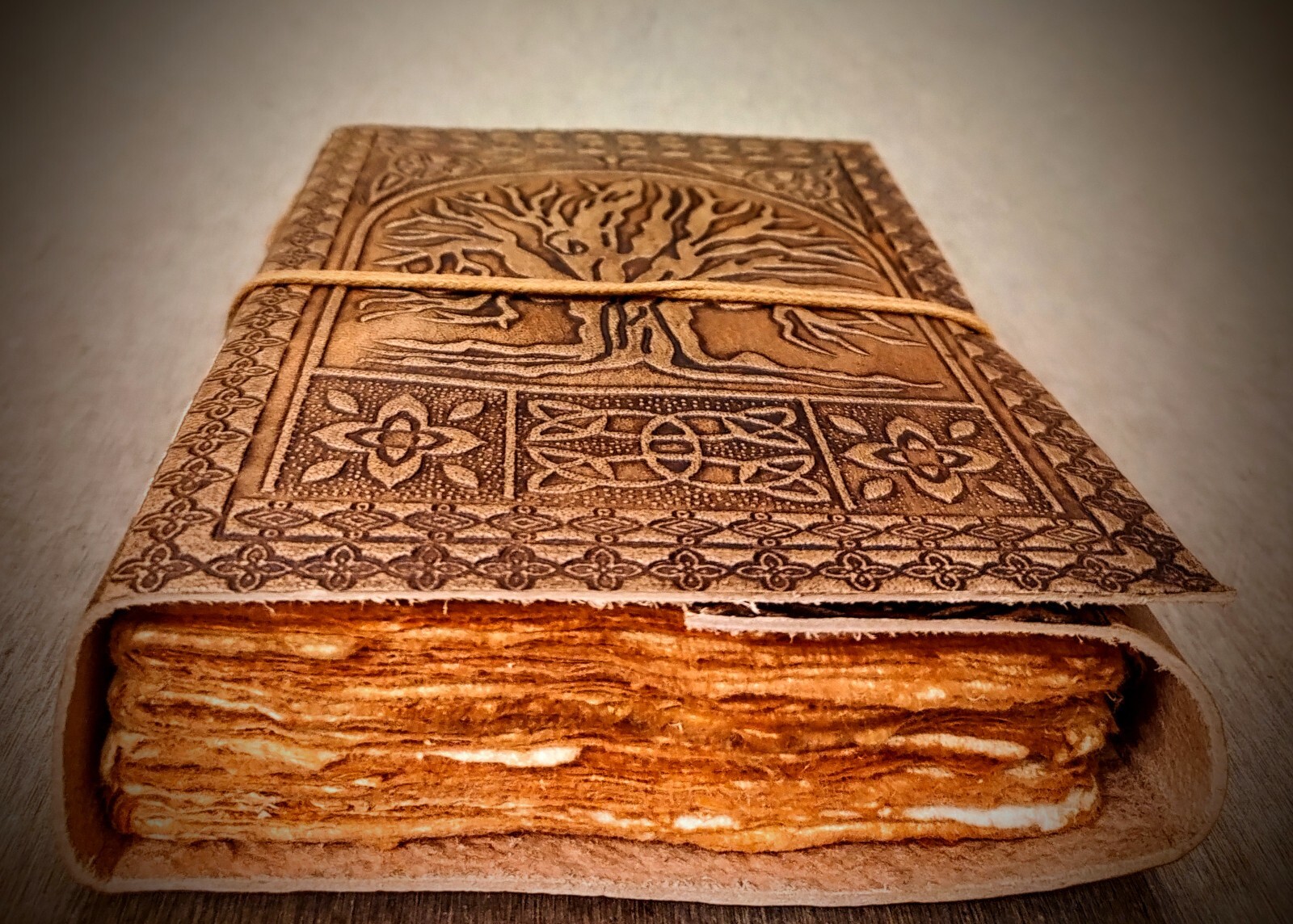 Handmade Tree of Life Embossed Leather Bound 200 Page Unlined Unisex Journal