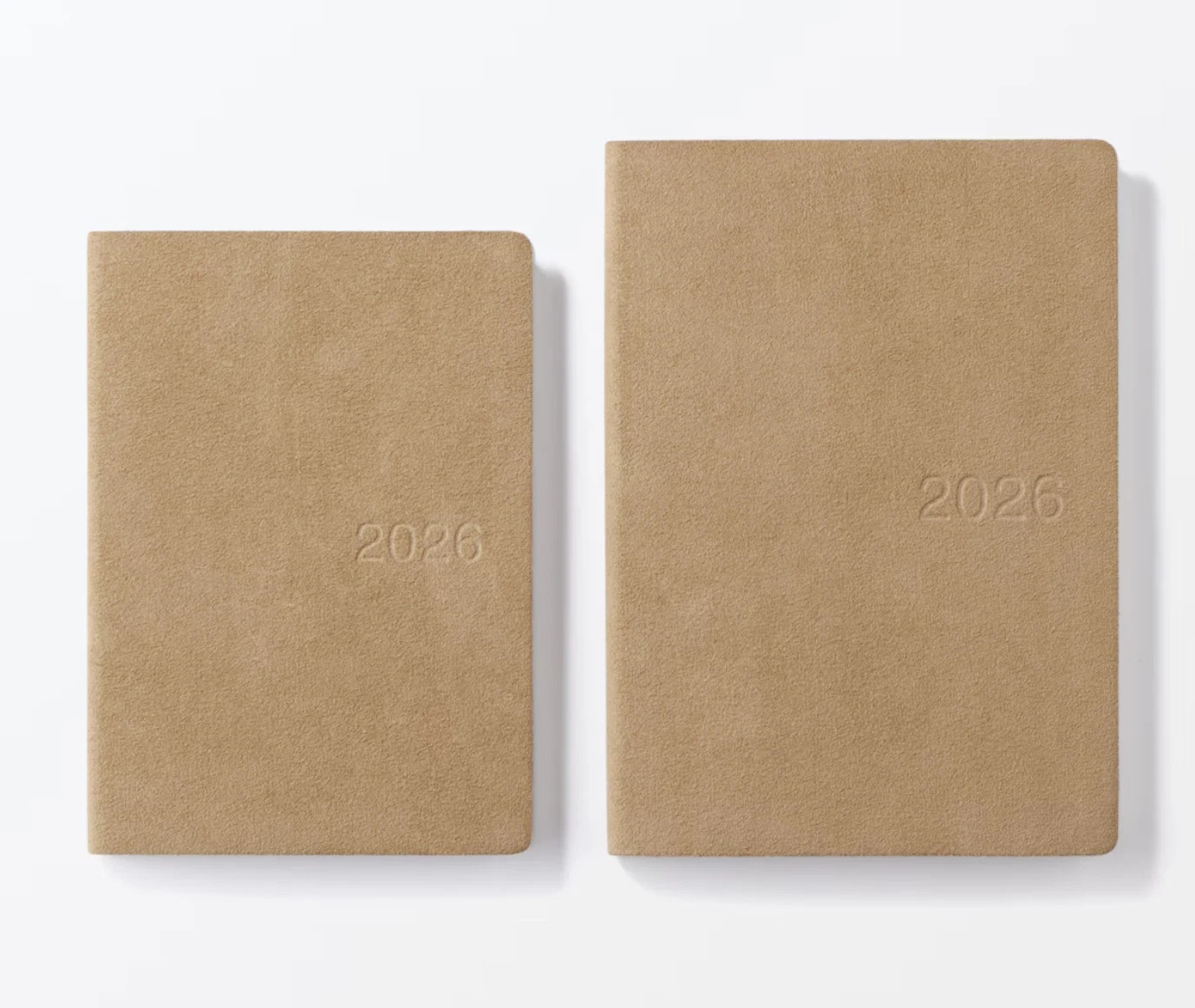 Muji 2026 Suede-like Monthly Weekly Planner 2025. 12 start Beige B6 or A5