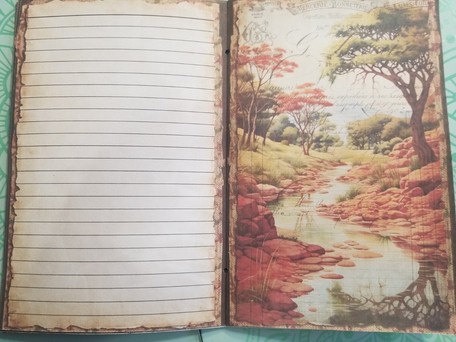 Junk Journal Blank Booklet “WILD KINGDOM” Nature HANDMADE LG 8.5″x5.5″ 40pg