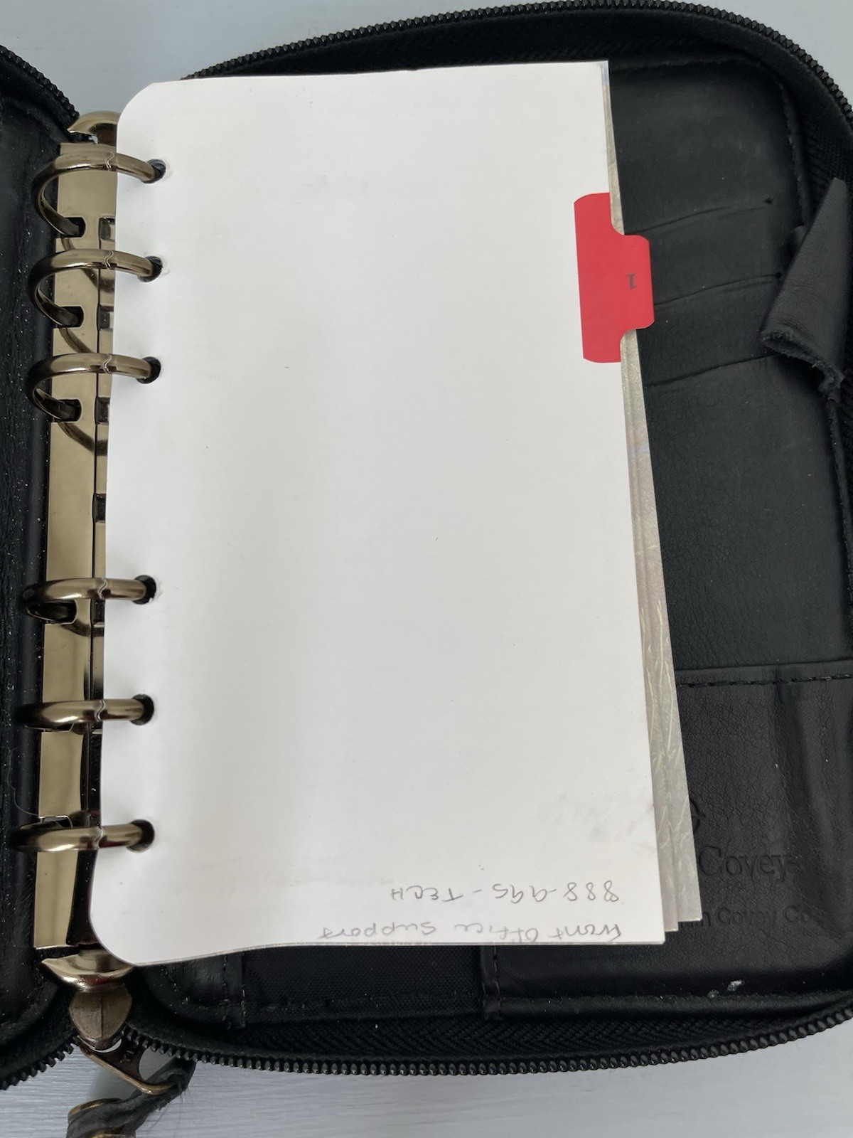 Franklin Covey 6-Ring Zip Compact Planner Black W/new Pages 1996