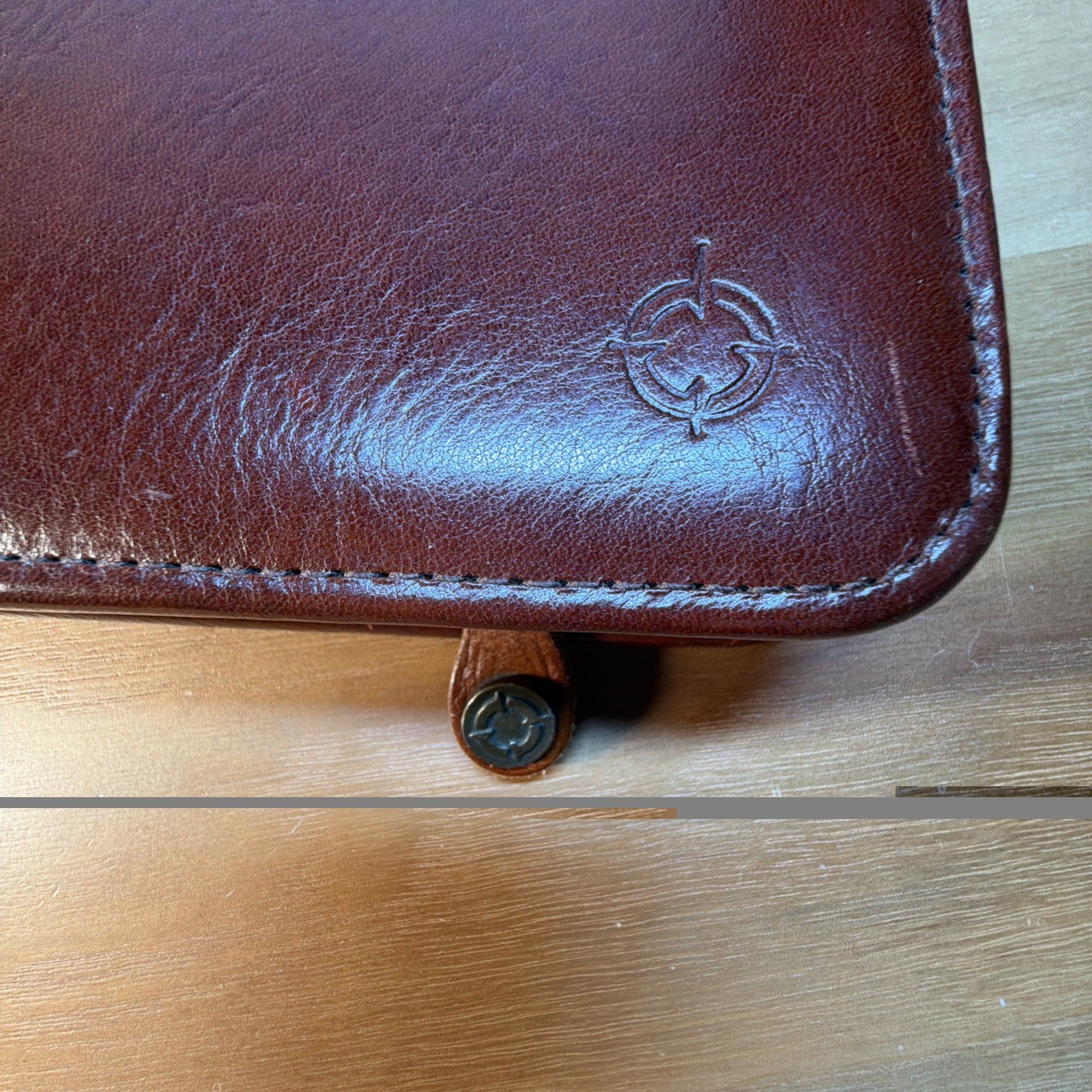 VTG 1999 FRANKLIN COVEY Full Grain Leather 7-Ring Planner Binder ORGANIZER USA
