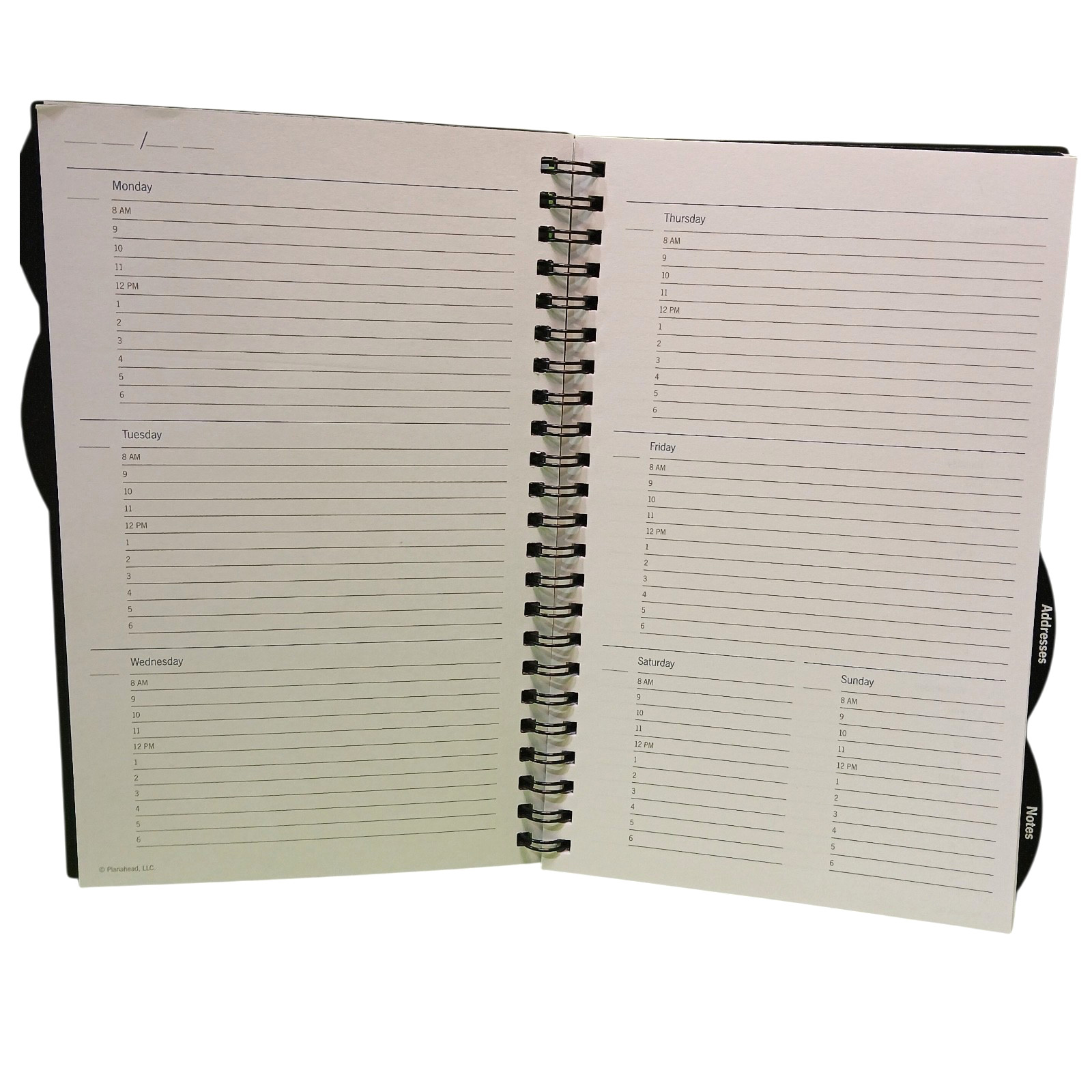 PlanAhead Undated Agenda Book – 5.75″ x 8″ | Contact Pages & Notes | New