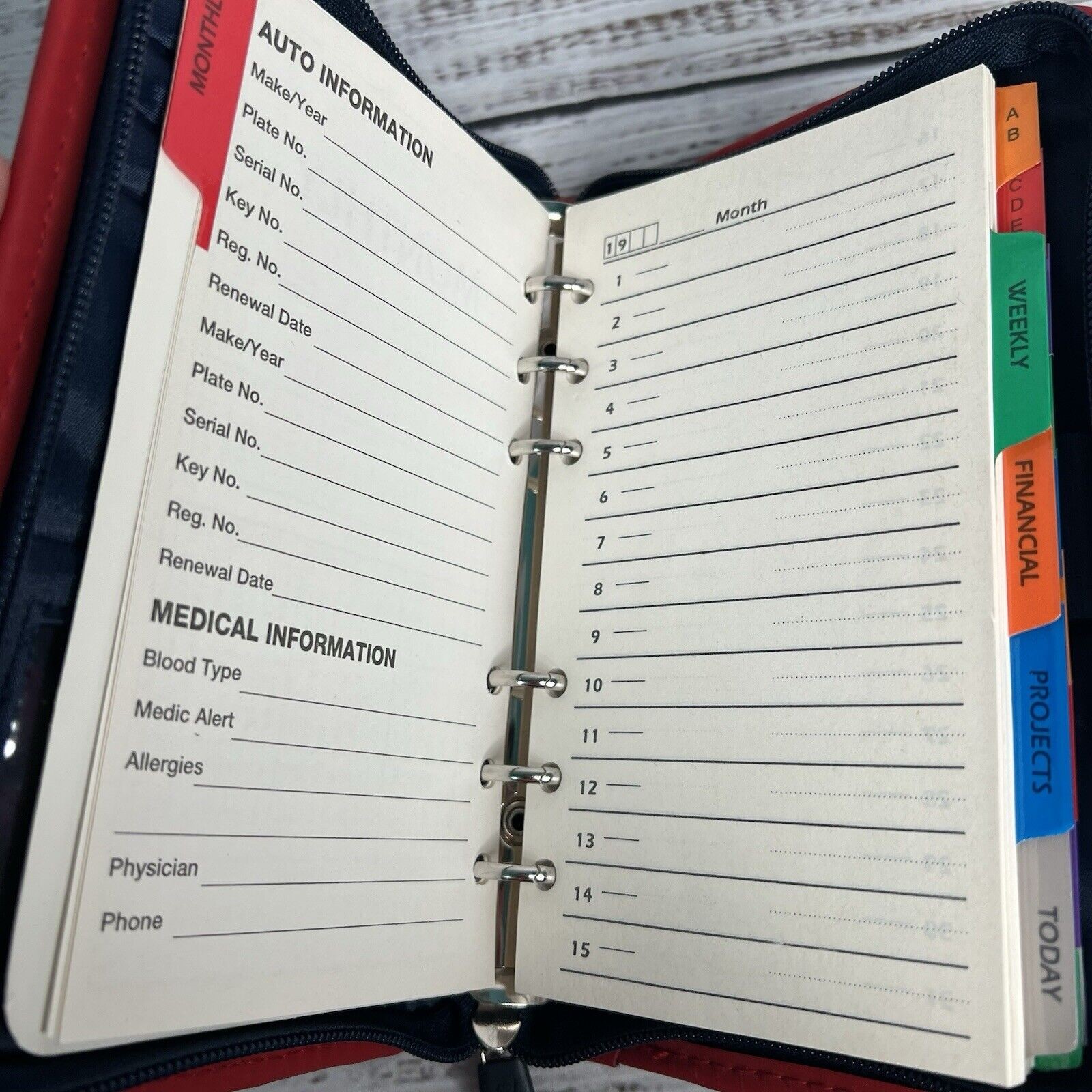 Vintage Mickey Mouse Zip Around Planner Disney Personal Size 90s Y2K