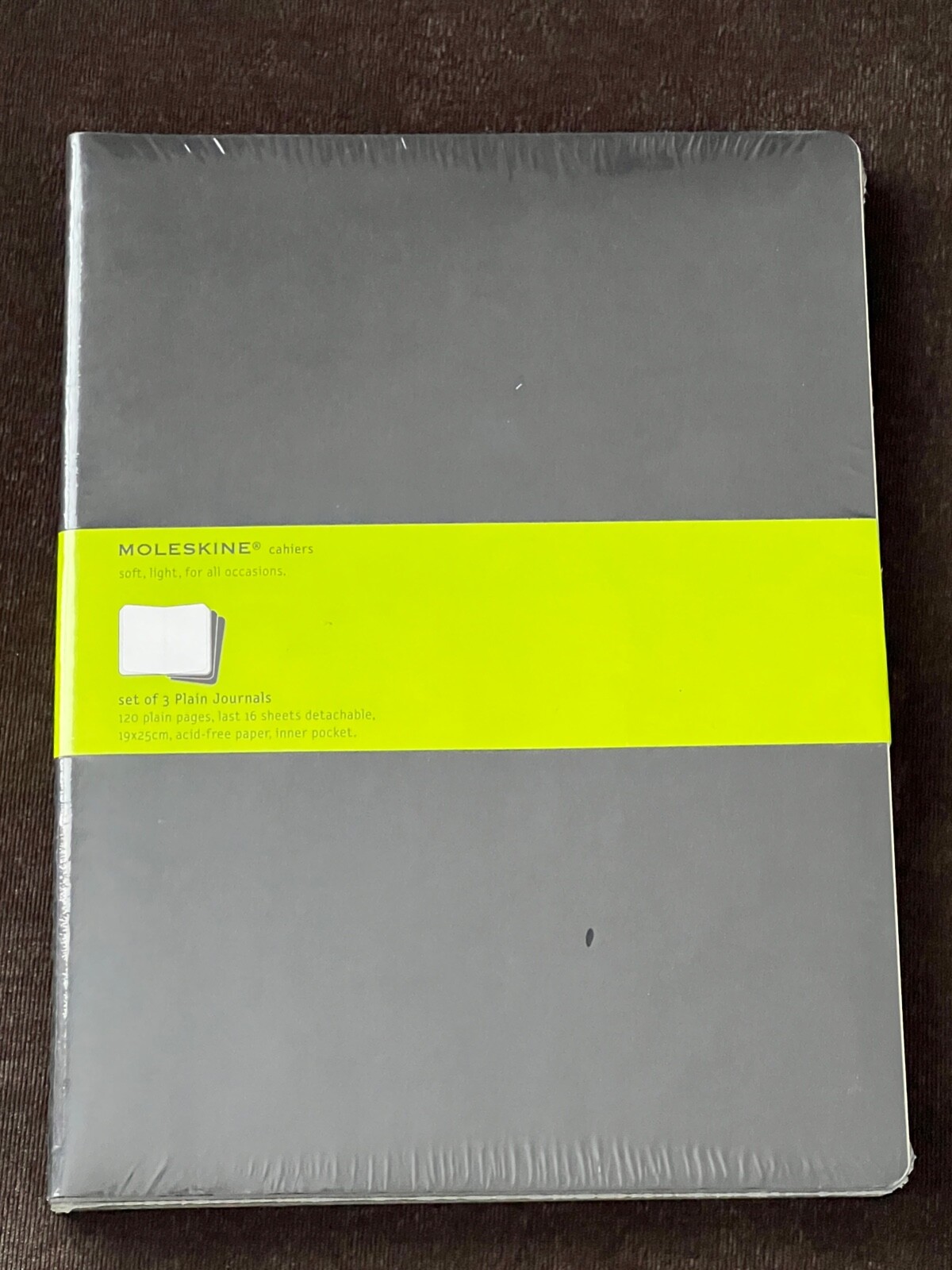 Moleskine Cahiers Set of 3 Plain Journals Black Soft Cover 7½” x 10″ – 120 Pages