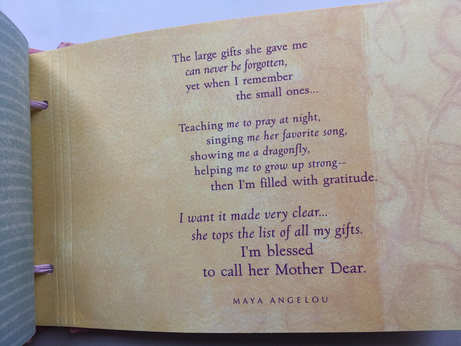 HALLMARK 2003 MAYA ANGELOU MY MOTHER LIFE MOSAIC POEMS & BLANK PAGES Embellish