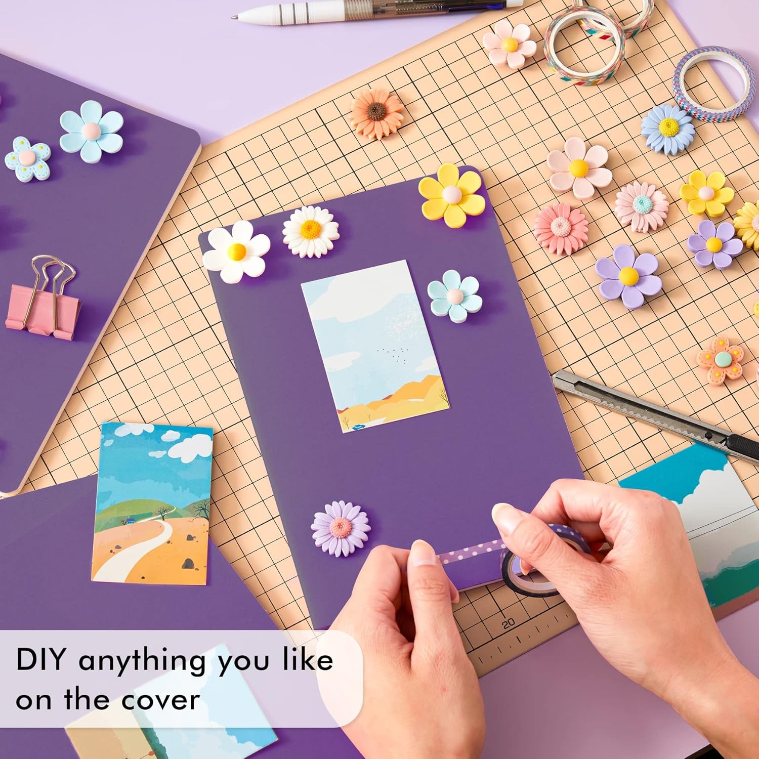 feela 8 Pack Soft Cover Journal Bulk, Notebooks College Ruled 8 Dark Purple