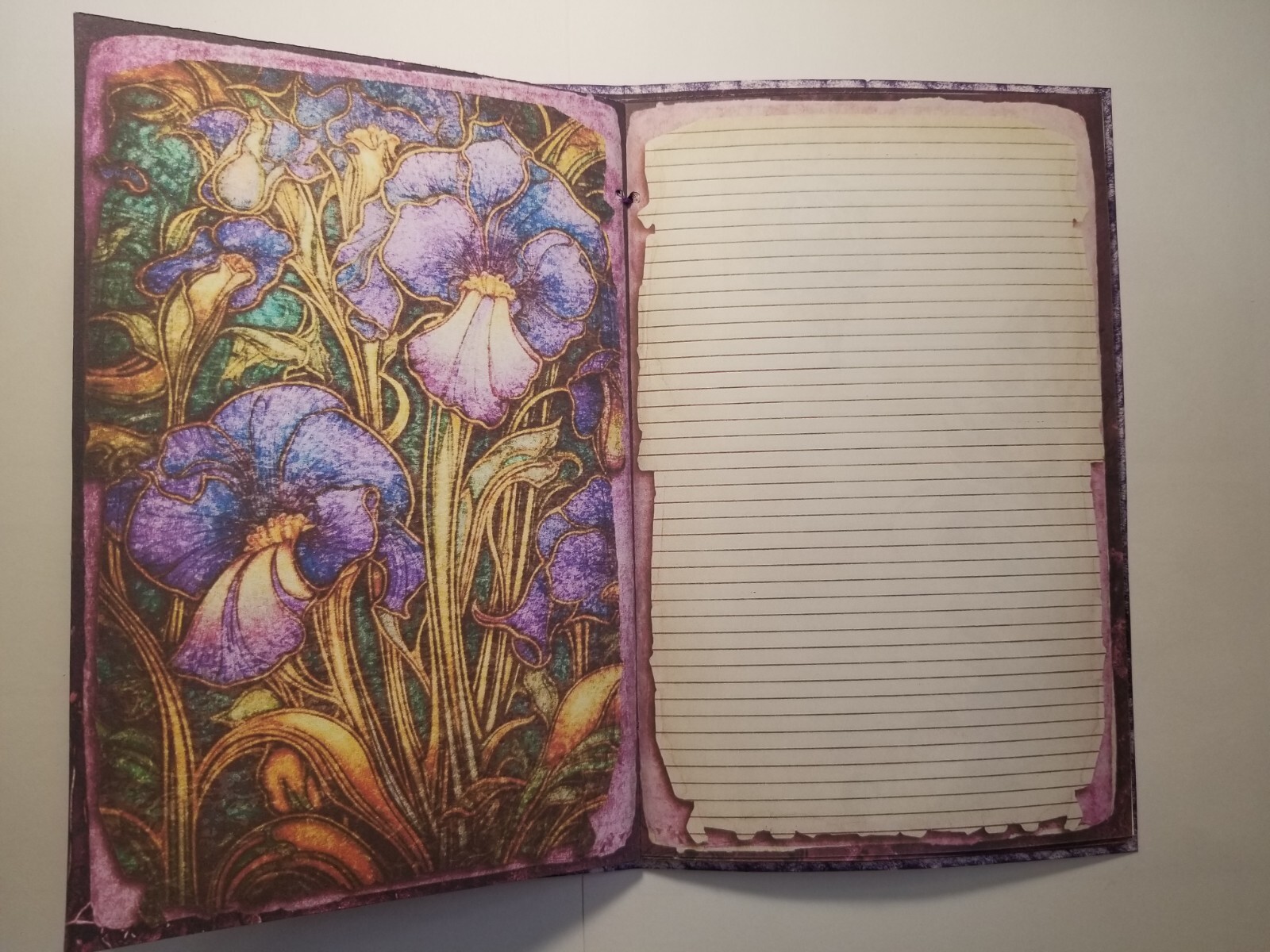 Junk Journal BLANK Booklet “FORTUNE TELLER”, LARGE 6″x9″ 40pg PSYCHIC, TAROT