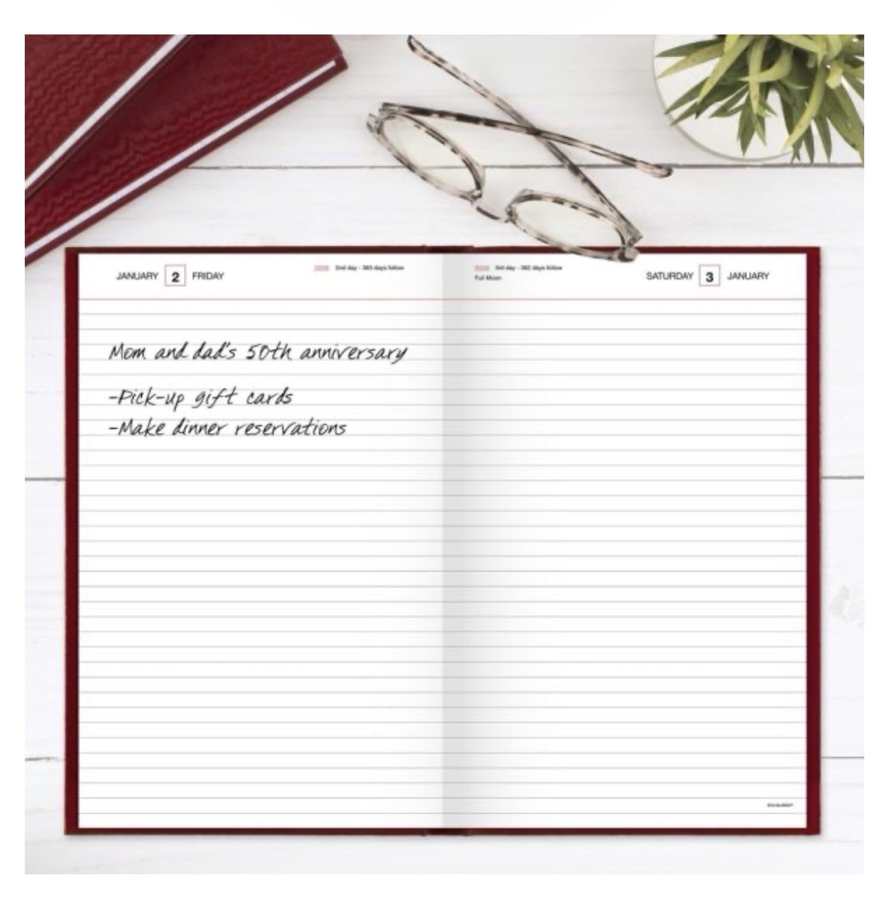 2026 Standard Daily Planner, 7-3/4″ X 12″, Large, Hardcover, Red (SD376-13)