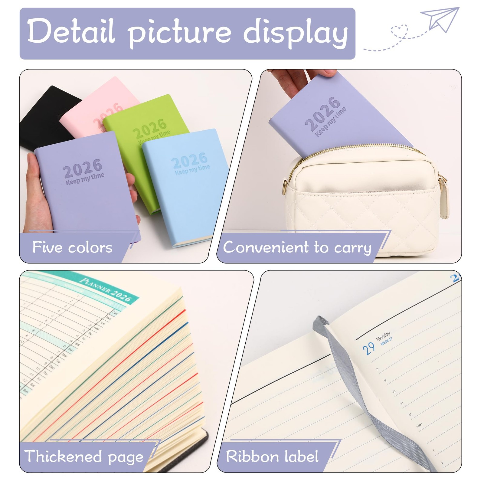 2026 Small Academic Planner Soft Leather Bound 5.5″ x 3.9″ Weekly and Monthly…