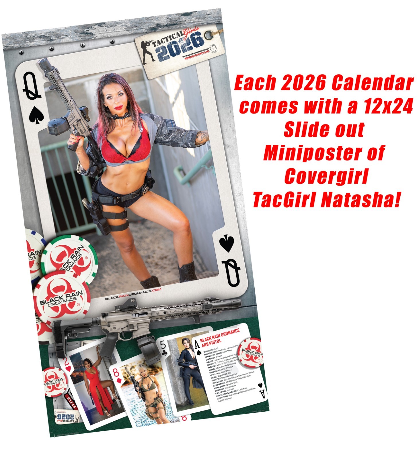 Tactical Girls 2026 Wall Calendar military gift for him airsoft