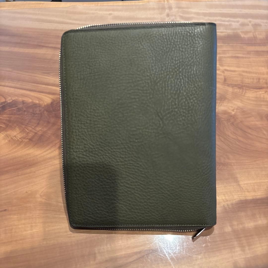 brelio leather notebook cover olive green