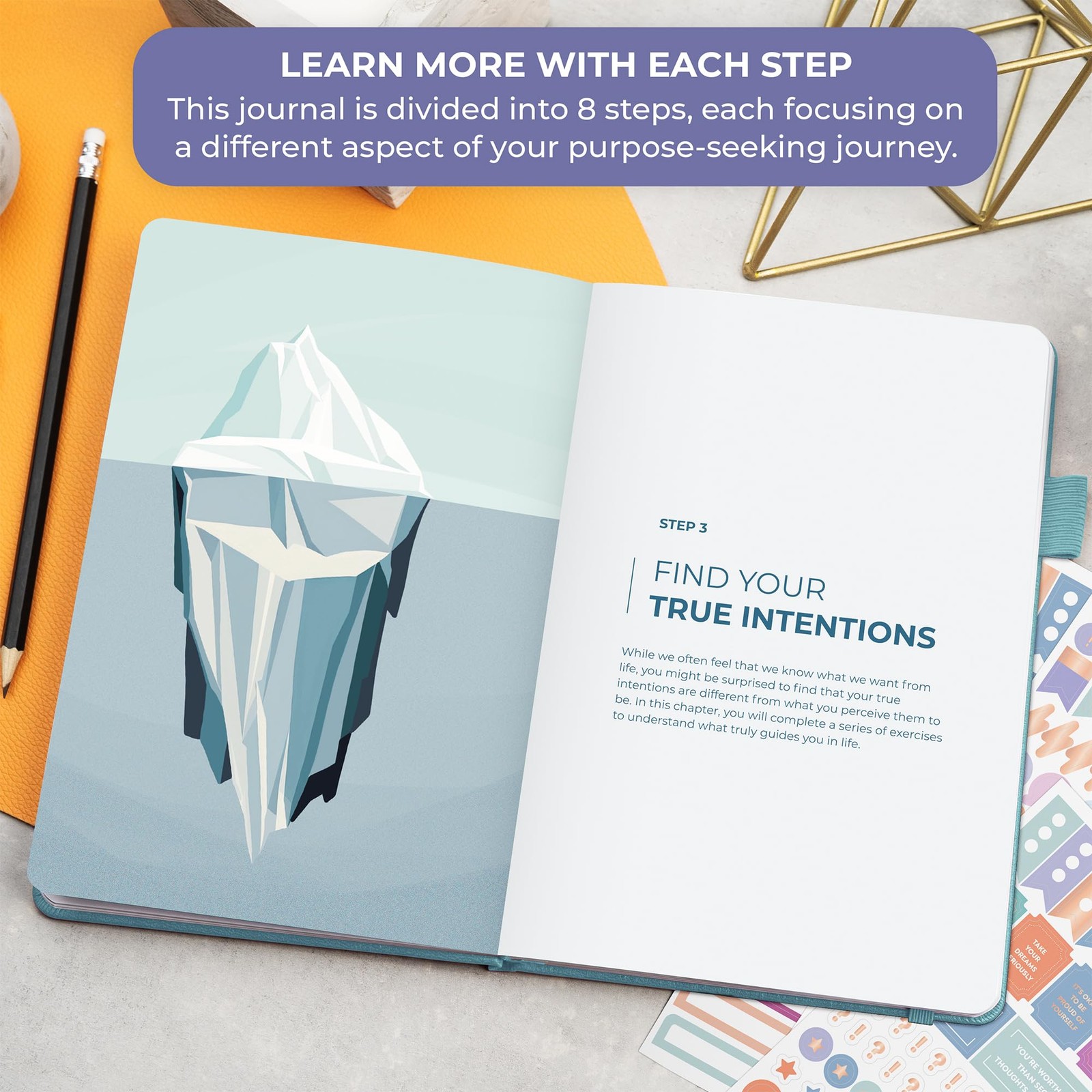 Clever Fox Purpose Seeker Journal – Guided A5 (5.8″ x 8.3″), Aquamarine