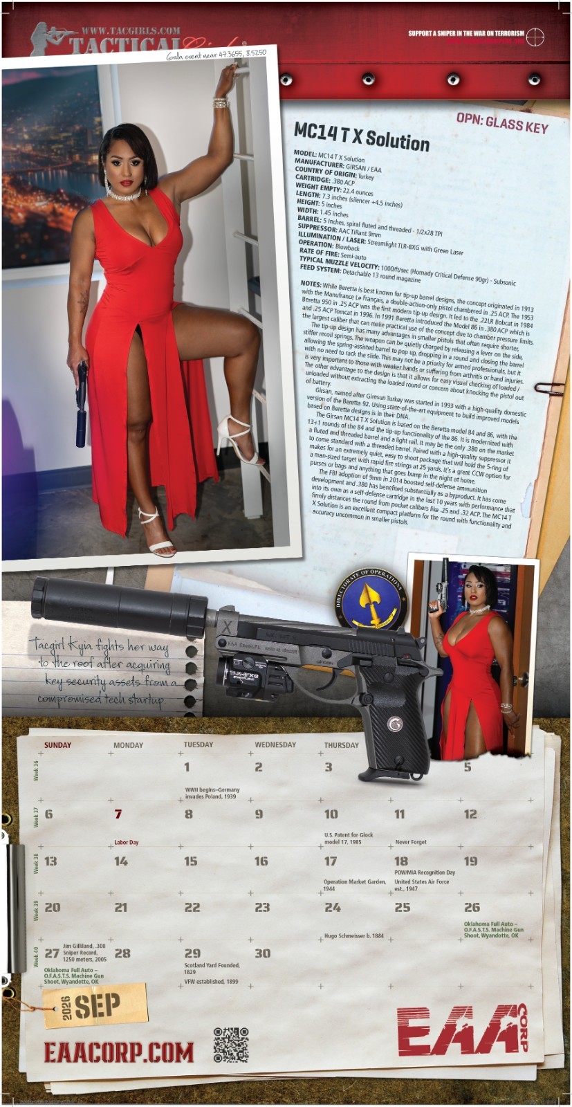Tactical Girls 2026 Wall Calendar military gift for him airsoft