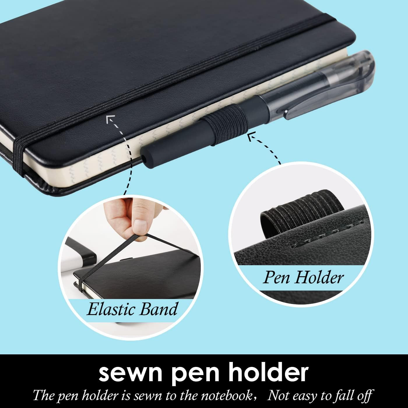 (3 Pack) Pocket Notebook Small Journal with Pen, 3.7″ X 5.7″, A6 Mini Noteboo…