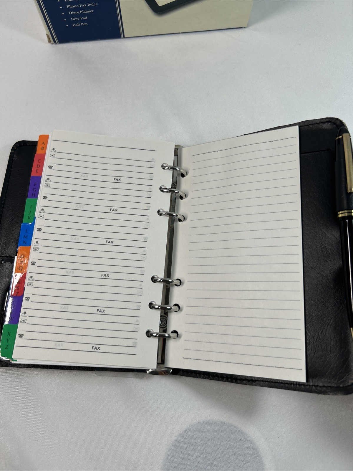 Black Business Leather Personal Calculator Organizer Folder Memo