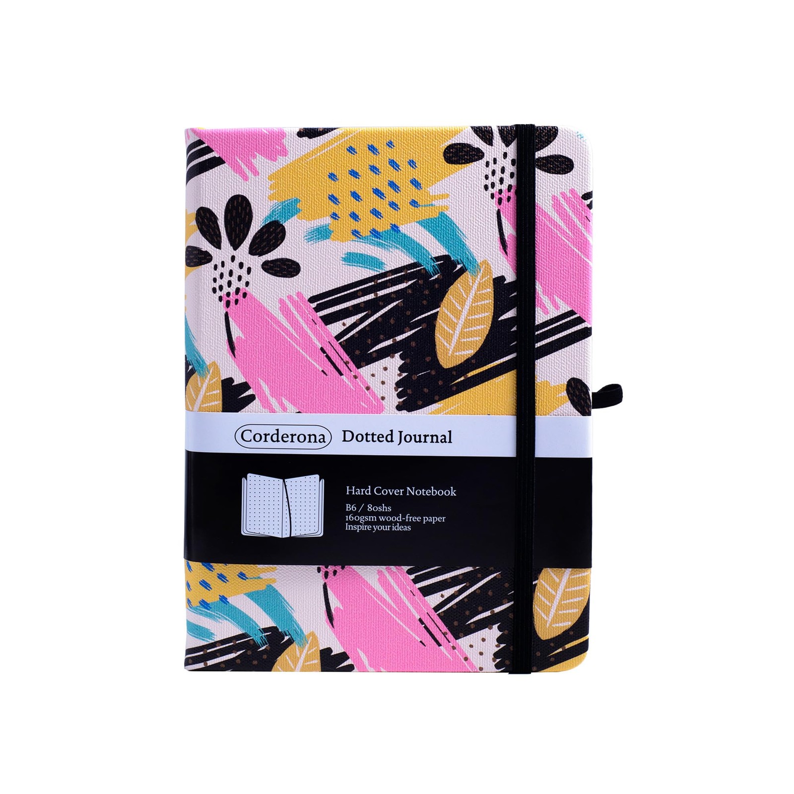 Memphis 160gsm Bullet Dotted Journal Fine PU Leather Inner Pocket Pen Loop B6…