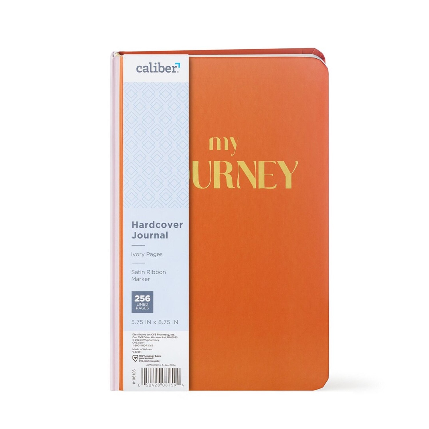 Caliber Hardcover Journal My Journey 256 Ivory Pages Satin Ribbon Marker
