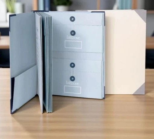 The Life Trove Document Organizer Book, Binder for Important Events,Yellow Beige