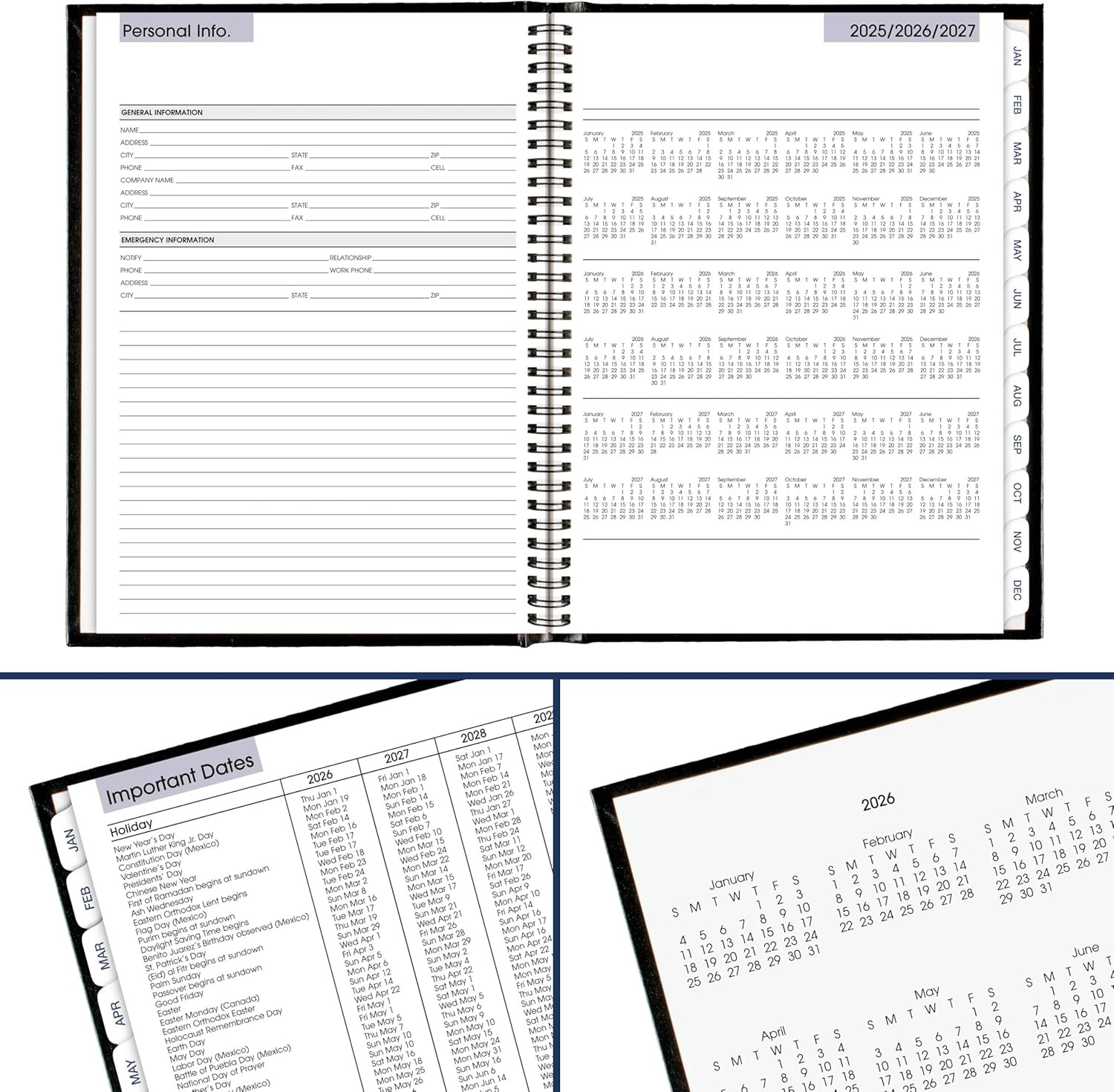 2026 Appointment Book Planner, Weekly, 8″ X 11″, Large, Quarter-Hourly, Hardcove