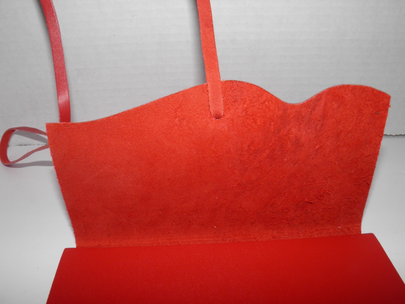 New, ECCOLO, red, soft leather cover, journal, notebook, stationery item. ITALY.