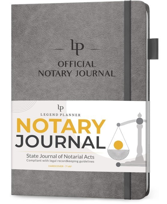 Legend Notary Journal – Hardcover Notary Log Book with Pre-Printed Entries