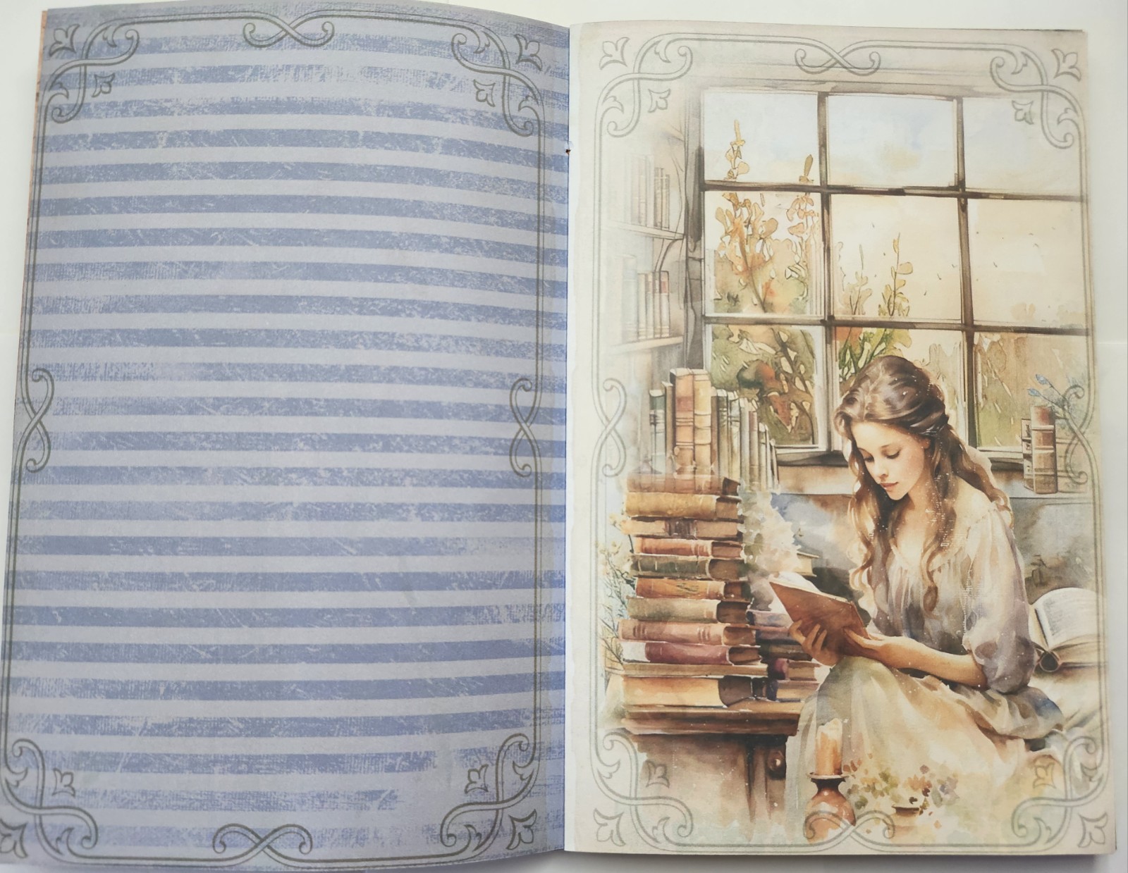 “BOOK LOVER” Bookish Library Reader Style Junk Journal 40pg 6″x9″