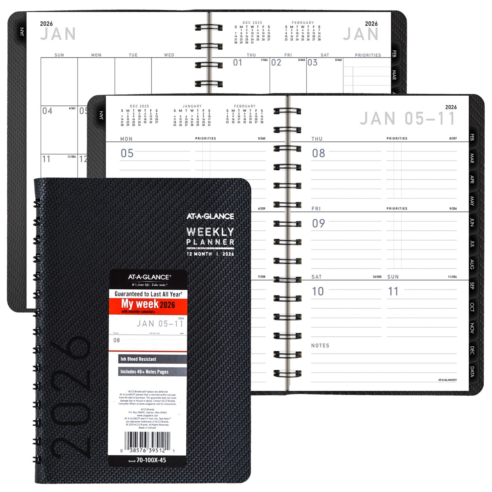2026 At-A-Glance 70-100X-45 Weekly Monthly Planner, 5 x 8″