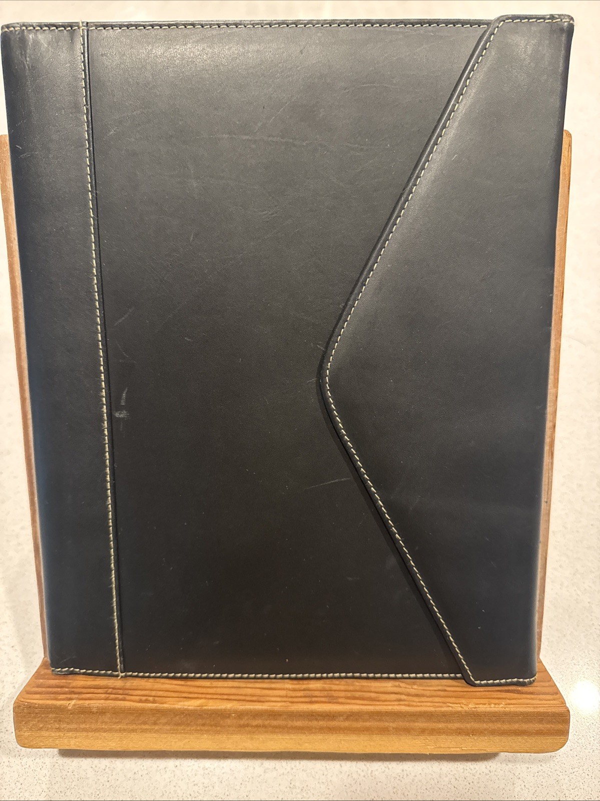 Buxton Black Leather Portfolio Notepad Folder Organizer
