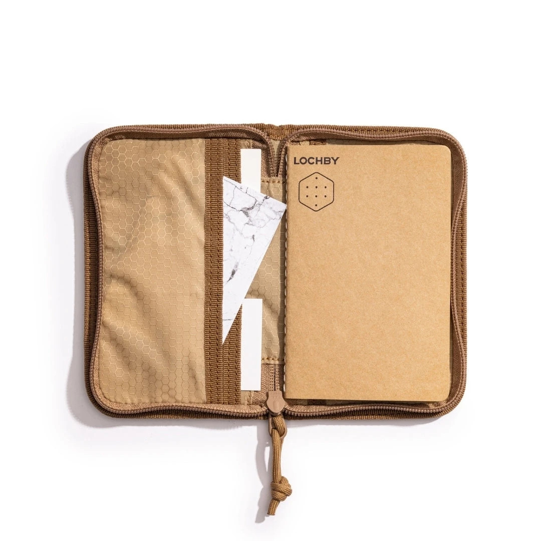 LOCHBY Pocket Journal Olive Green |Notebook Cover | Water Resistant Waxed Canvas