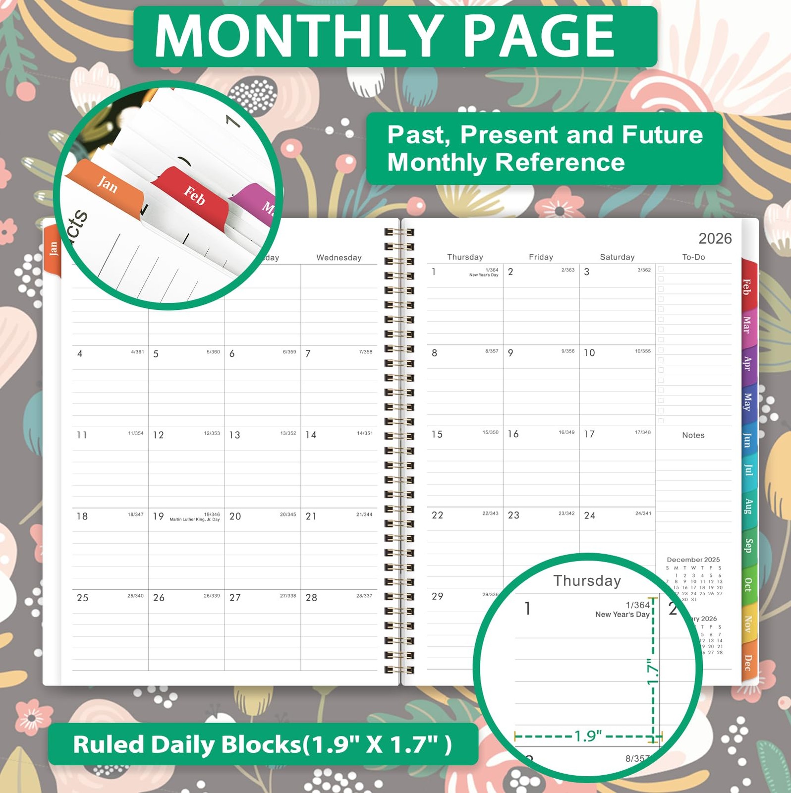 2026 Planner – 2026 Weekly Monthly Planner from JAN.2026 – DEC.2026, 2026 Pla…