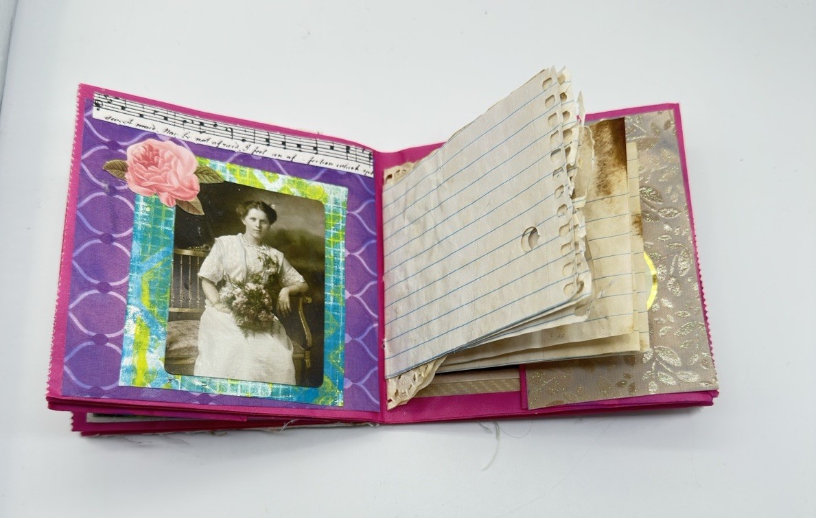 Junk Journal Celebrate Themed Medium Is PurplePaper Bags And Coffee Dyed Paper