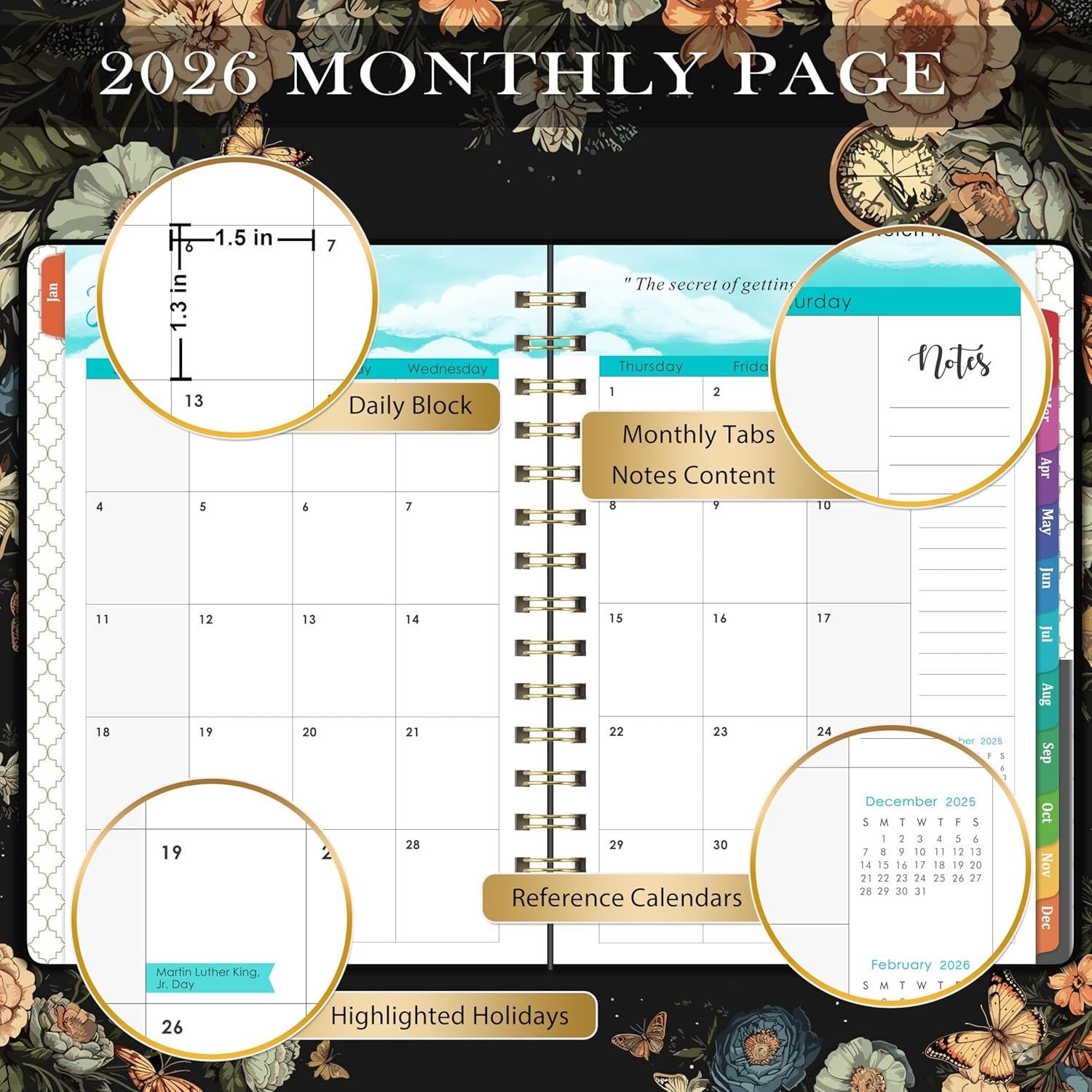 2026 Planner – Planner 2026, Jan 2026 – Dec 2026, 6.4″ x 8.5″, Weekly and Monthl