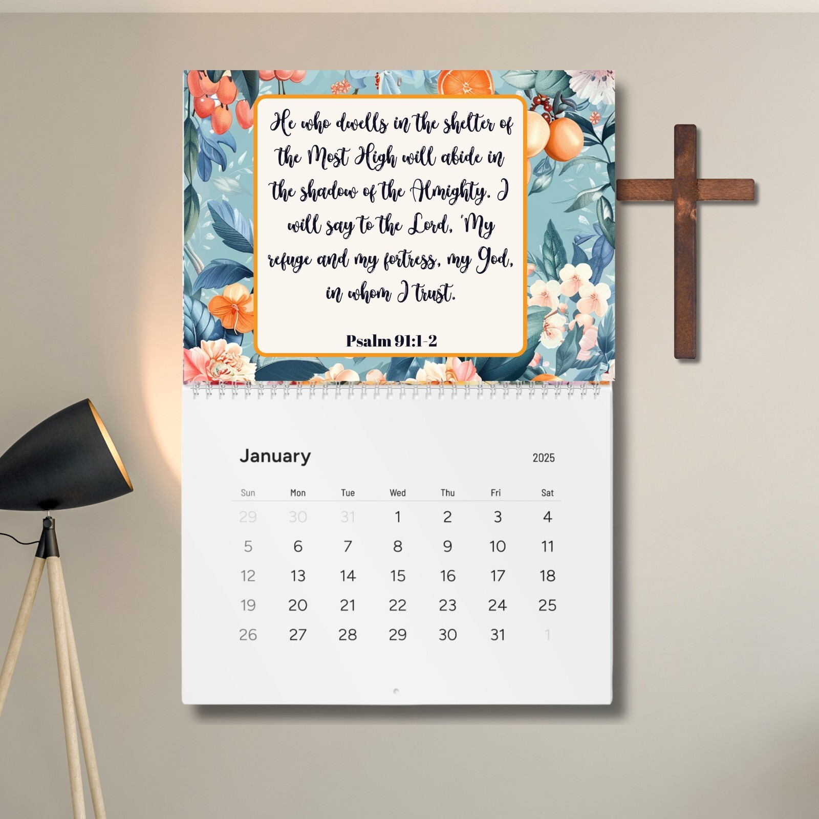 Psalms 2026 Wall Calendar 12 Month 11″ X 8.2″ Bible Verse Wall Calendar