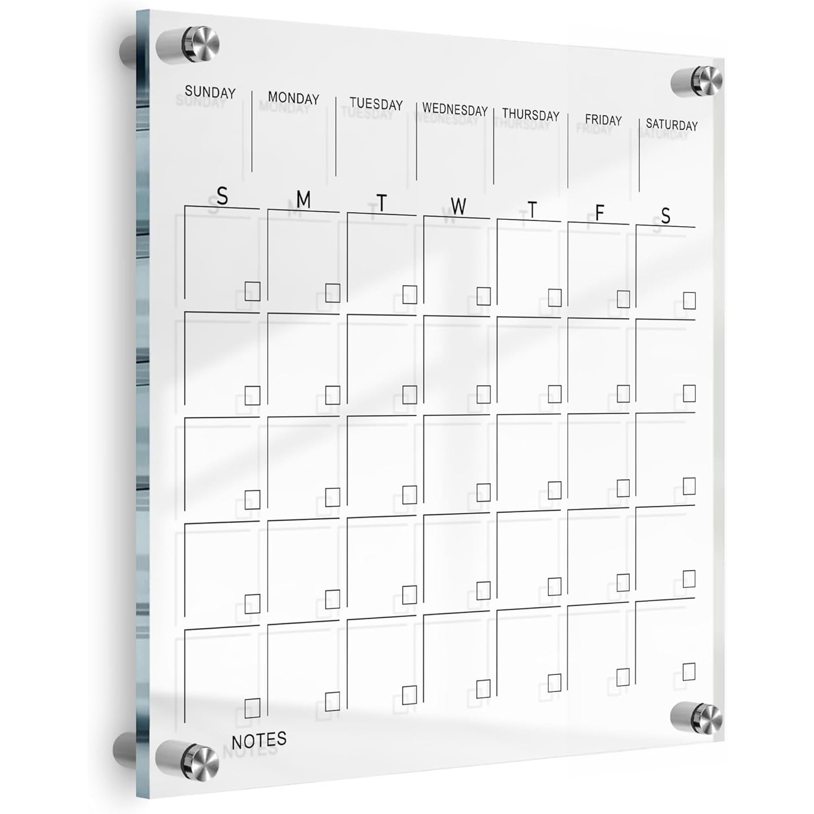 12″ X 12″ Guardmate Acrylic Wall Calendar Clear Calendar Whiteboard