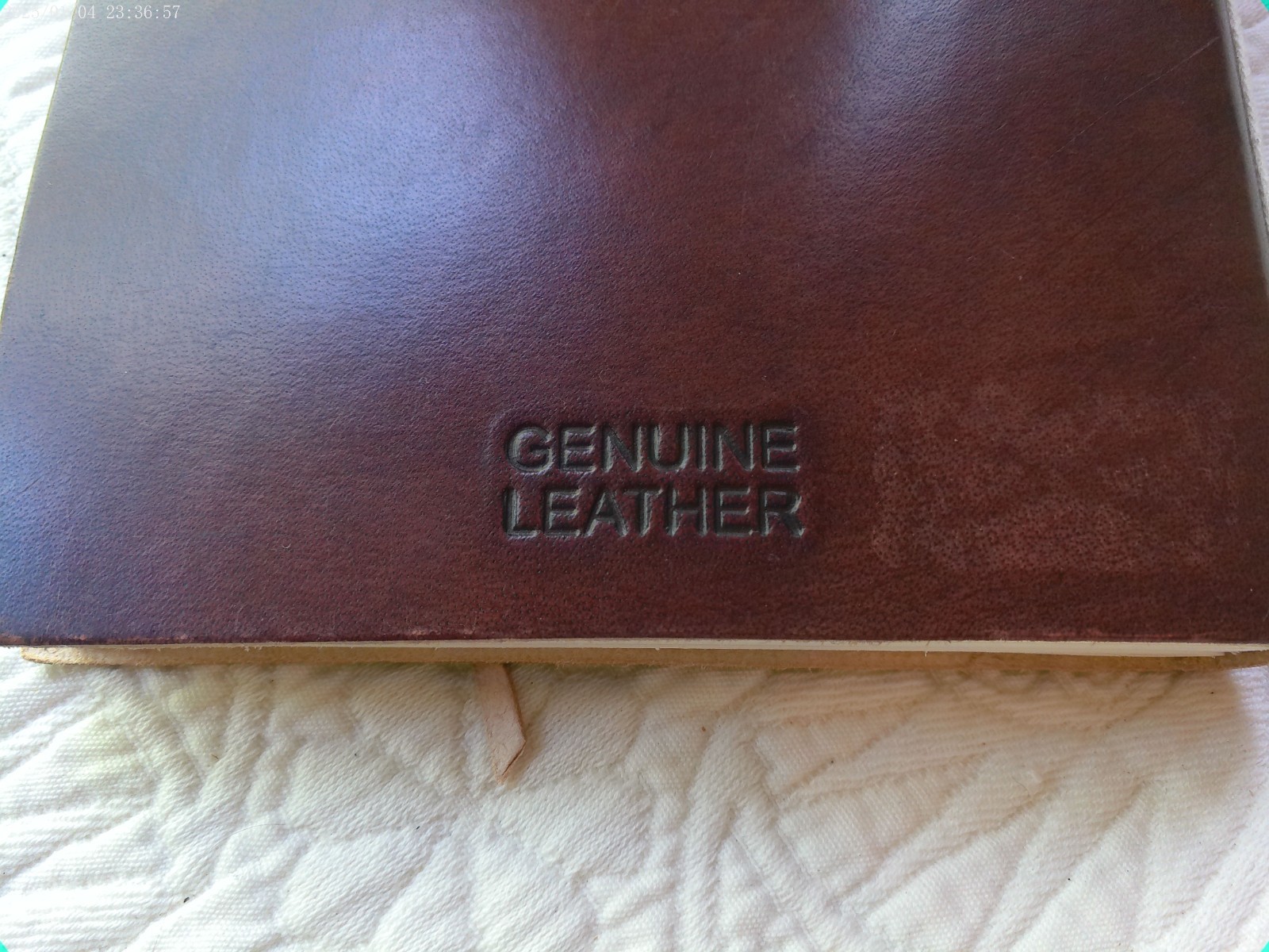 GENUINE LEATHER HANDMADE 144 LINED PAGES INDIA EMBOSSED COMPASS WALNUT GLOSS #2