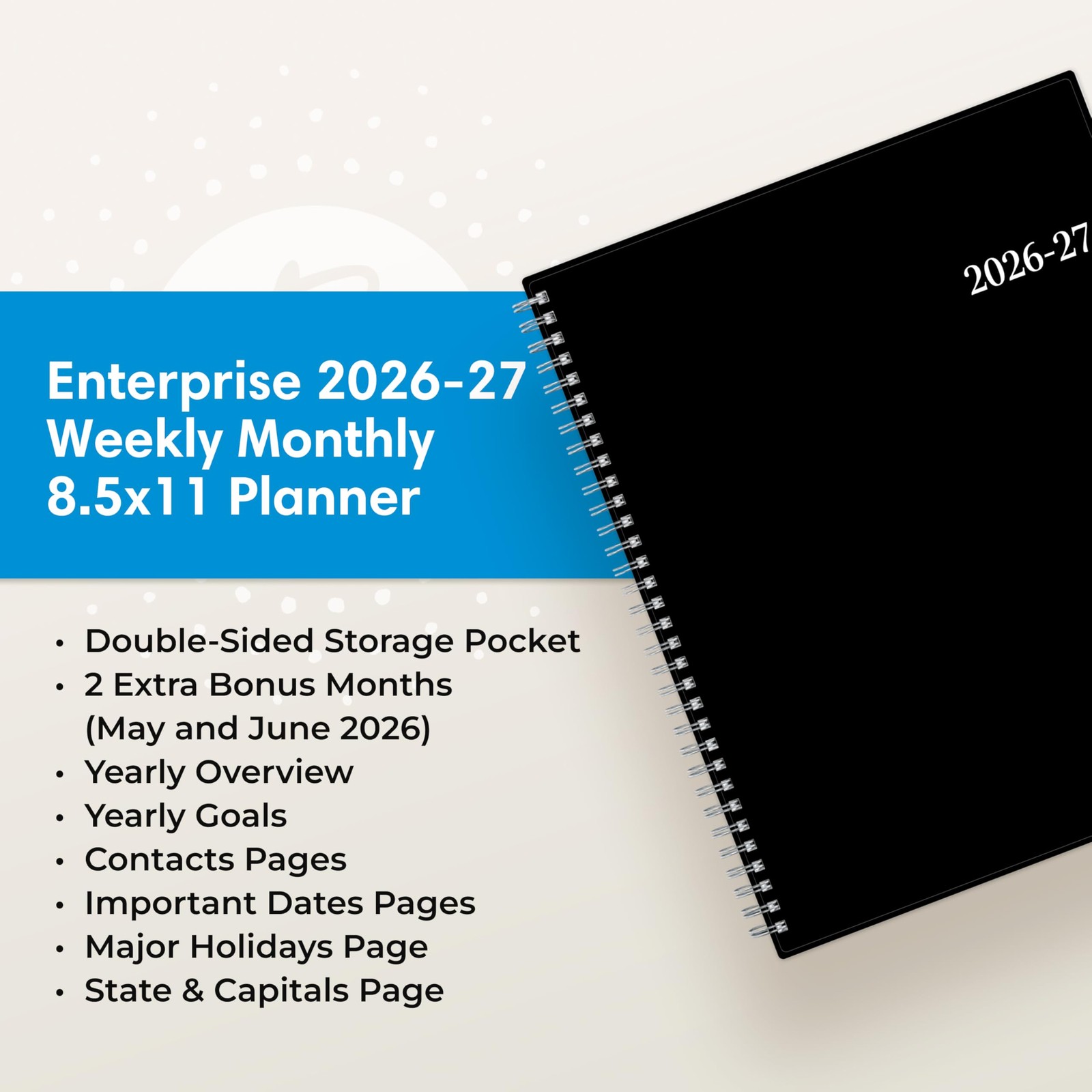 Blue Sky 2026-2027 Weekly and Monthly 8.5″ x 11″, Enterprise- 2026/2027