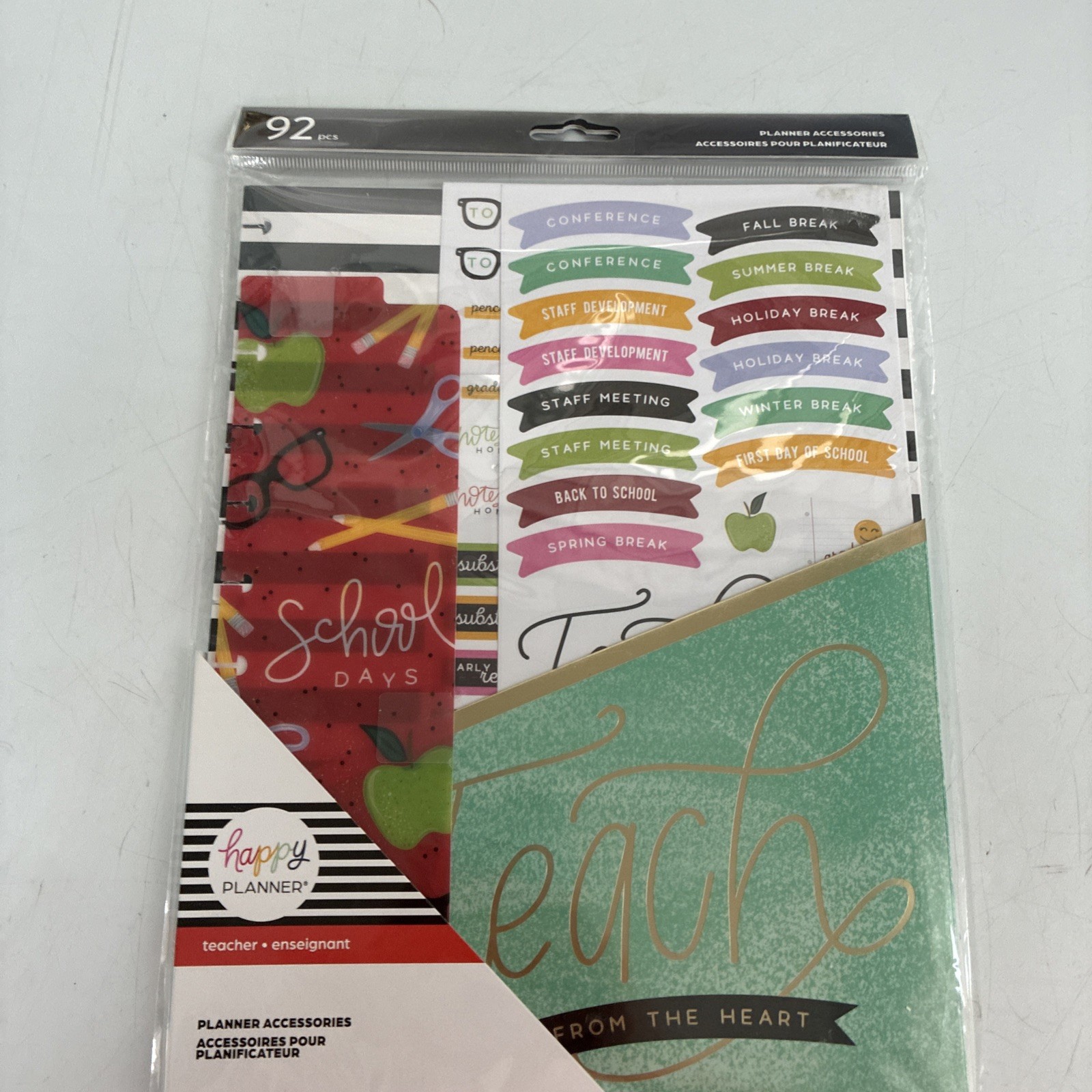 Happy Planner Teacher Edition Planner Accessories 92 Pc Teacher Gift Set NIP