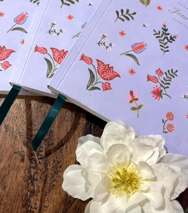 NEW! Rifle Paper Co Aster~ Soft Cover Journal/NotebooK Saddle Stitch~Ruled Pages