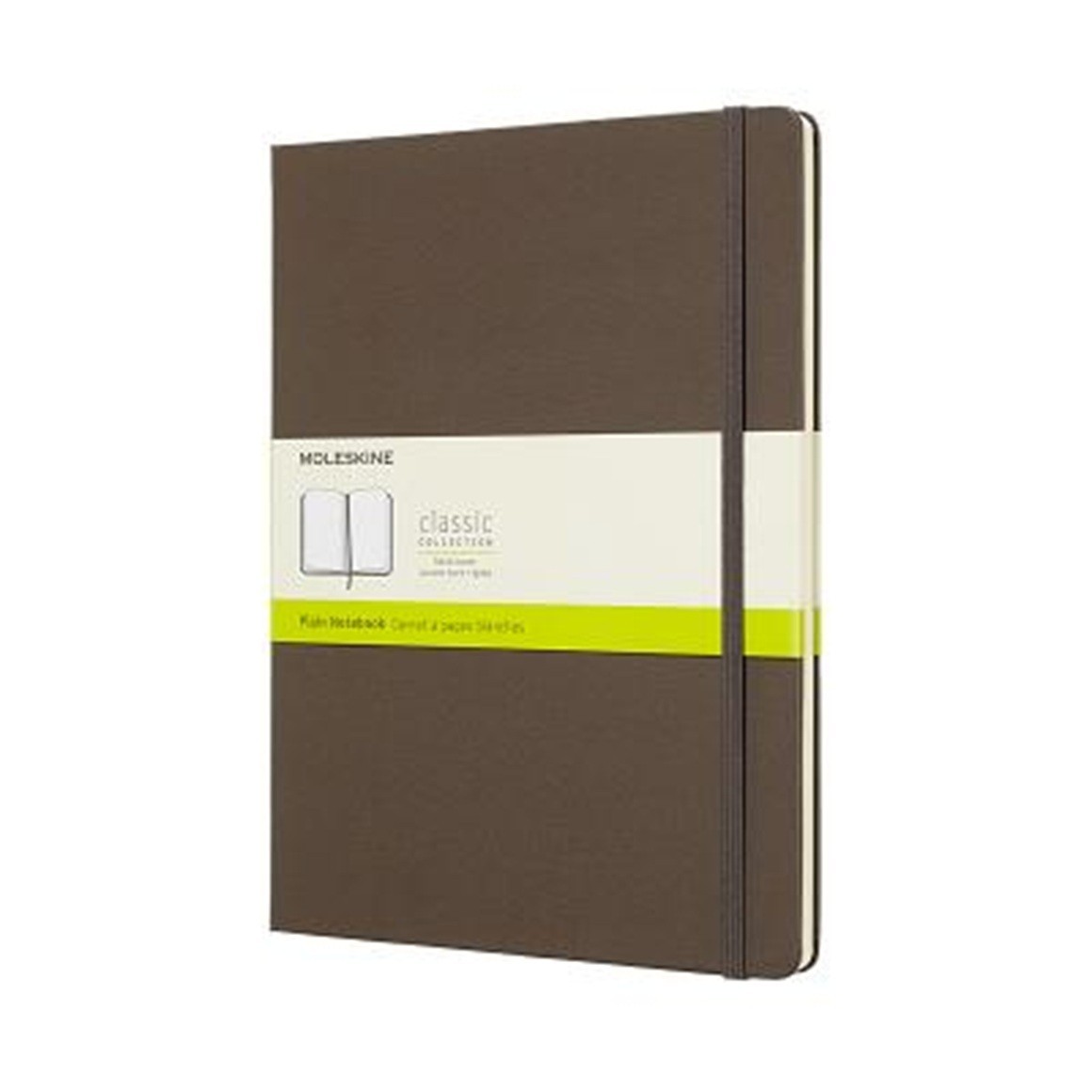MOLESKINE CLASSIC PLAIN NOTEBOOK, EXTRA LARGE, BROWN EARTH, HARD COVER 192 Pages