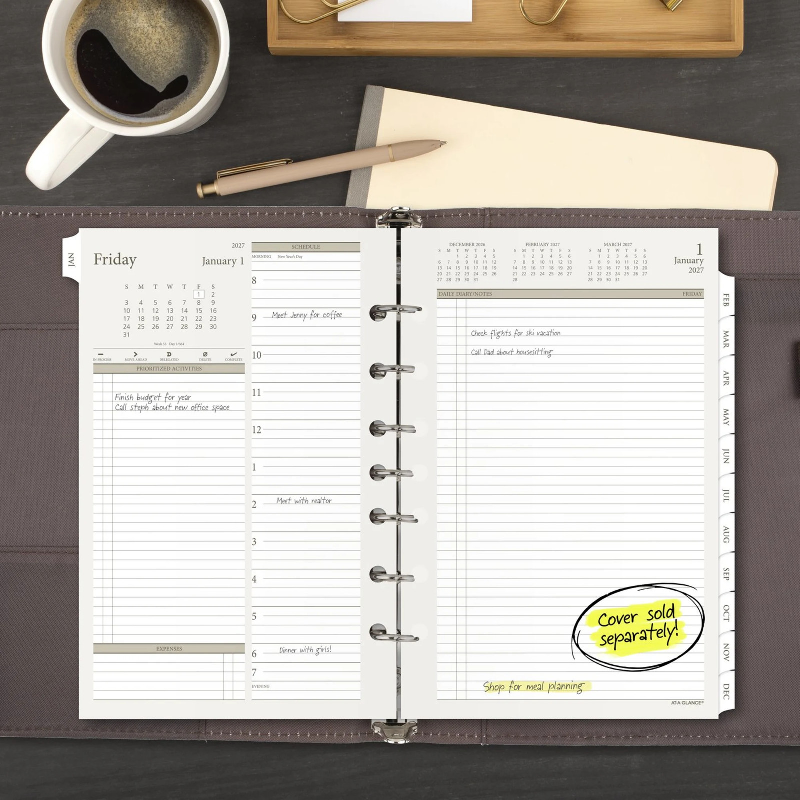 AT-A-GLANCE 2027 Daily Planner Two Page Per Day Refill, Loose-Leaf