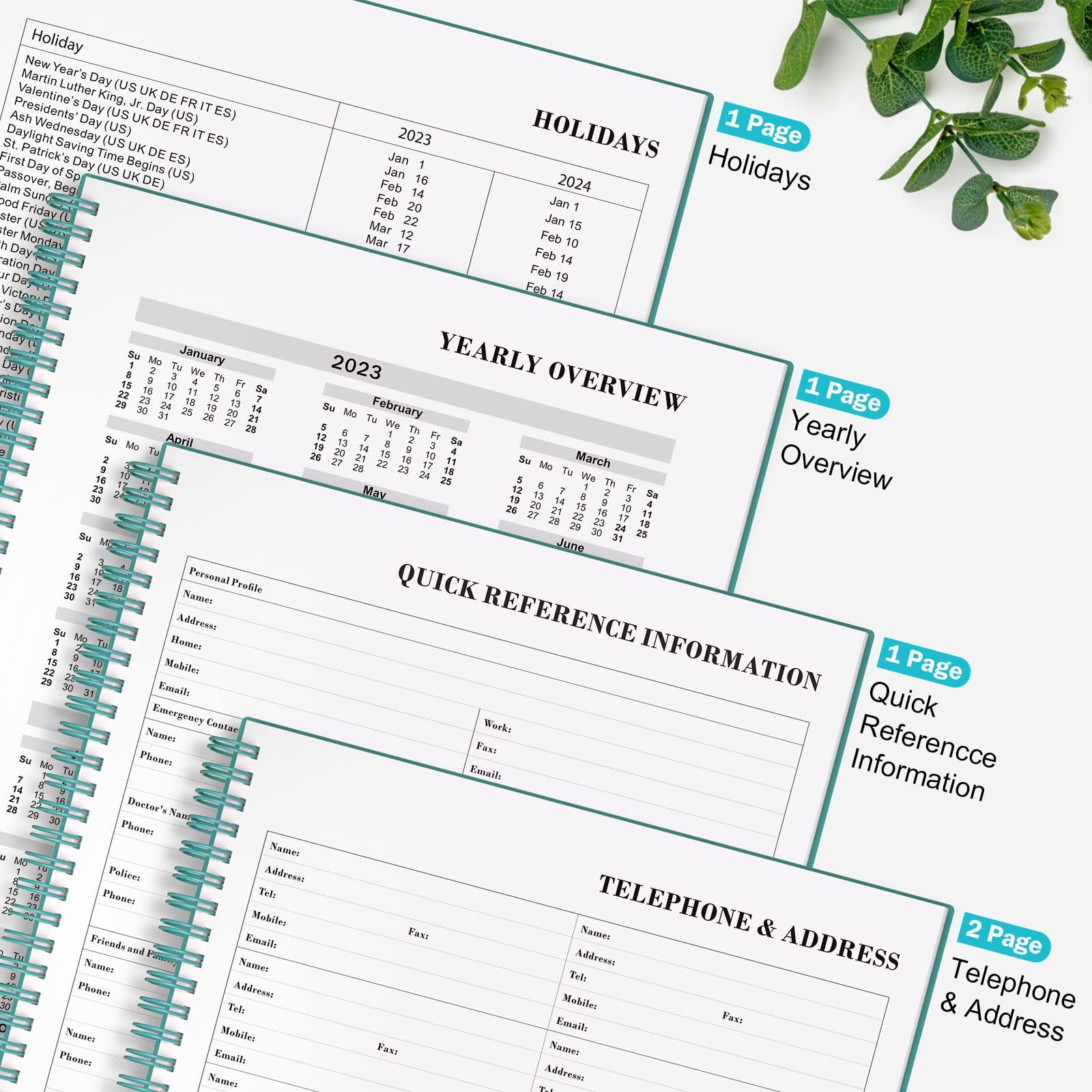 Planner Undated, Daily Planner Agenda with to Do List, Hourly Schedules for W…