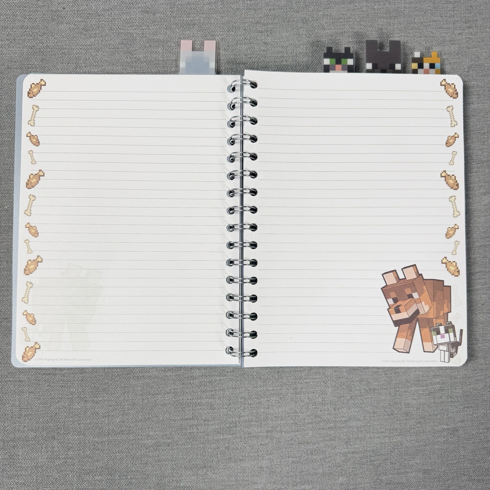 Minecraft Journal 4-Tab Vinyl Spiral Notebook Journal, 96 Sheets 8.5″ H x 6.5″ W