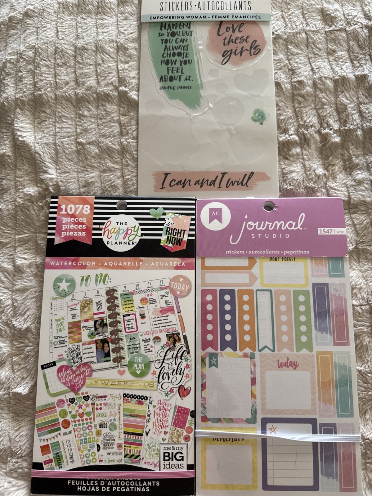 The Happy Planner Sticker Books LOT OF 3 Some Missing a Few Stickers