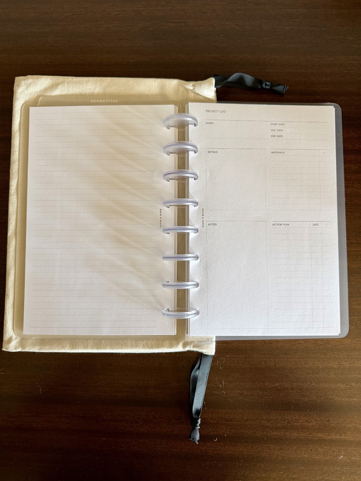 Cloth & Paper Half Letter Size Planner, 8 Disc