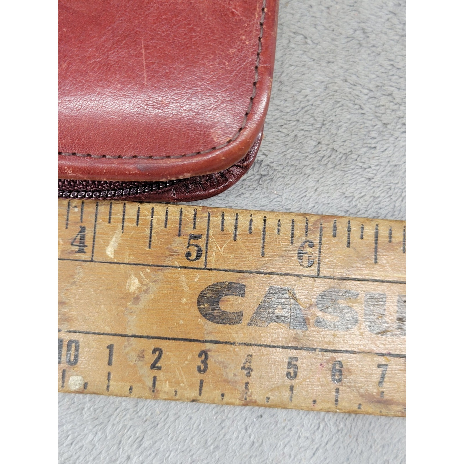 Harland Vintage Leather Zip Around Planner Organizer Oxblood Red 6 Ring Binder