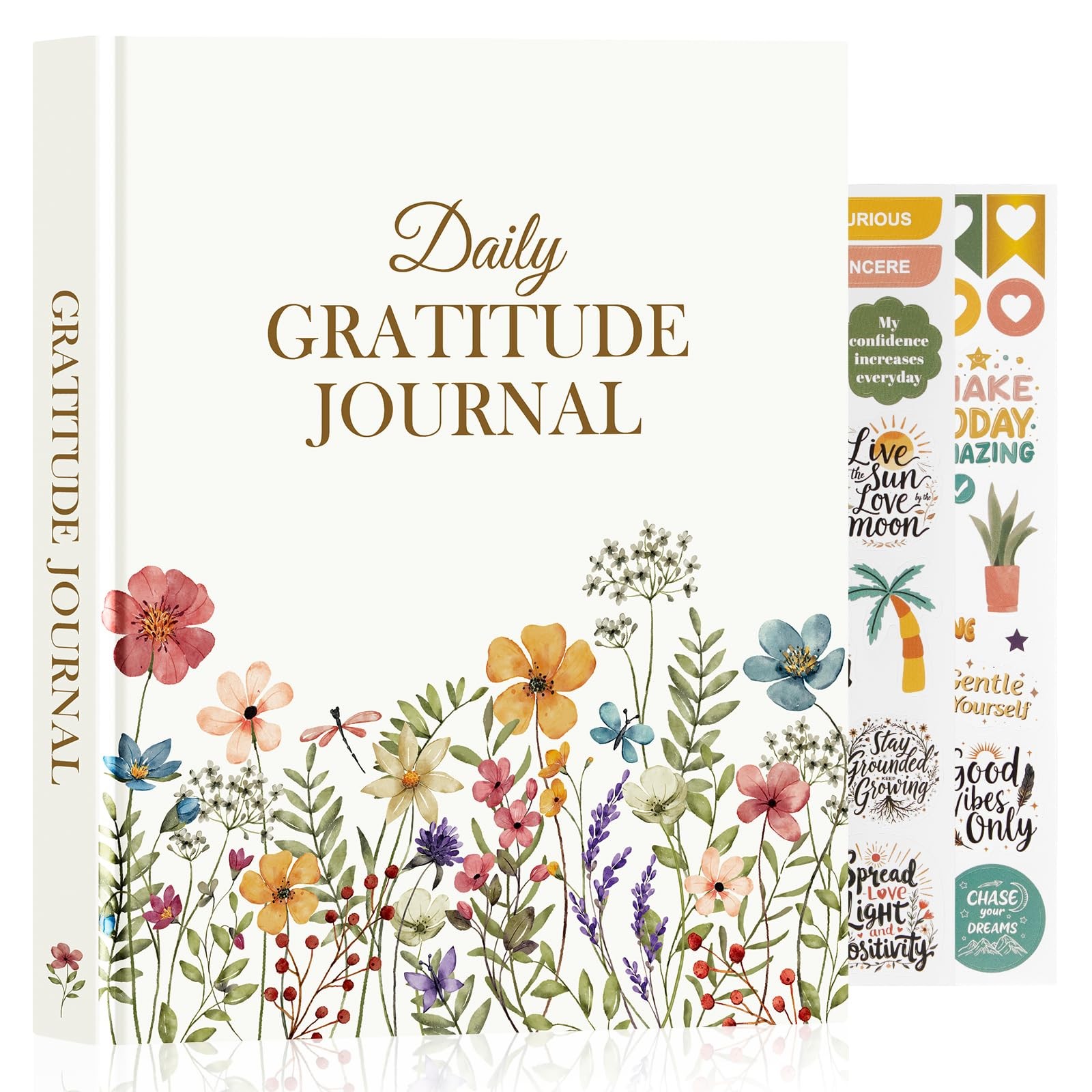 Lanpn Daily Gratitude Journal for Woman Men, 4 Month Affirmation & Floral