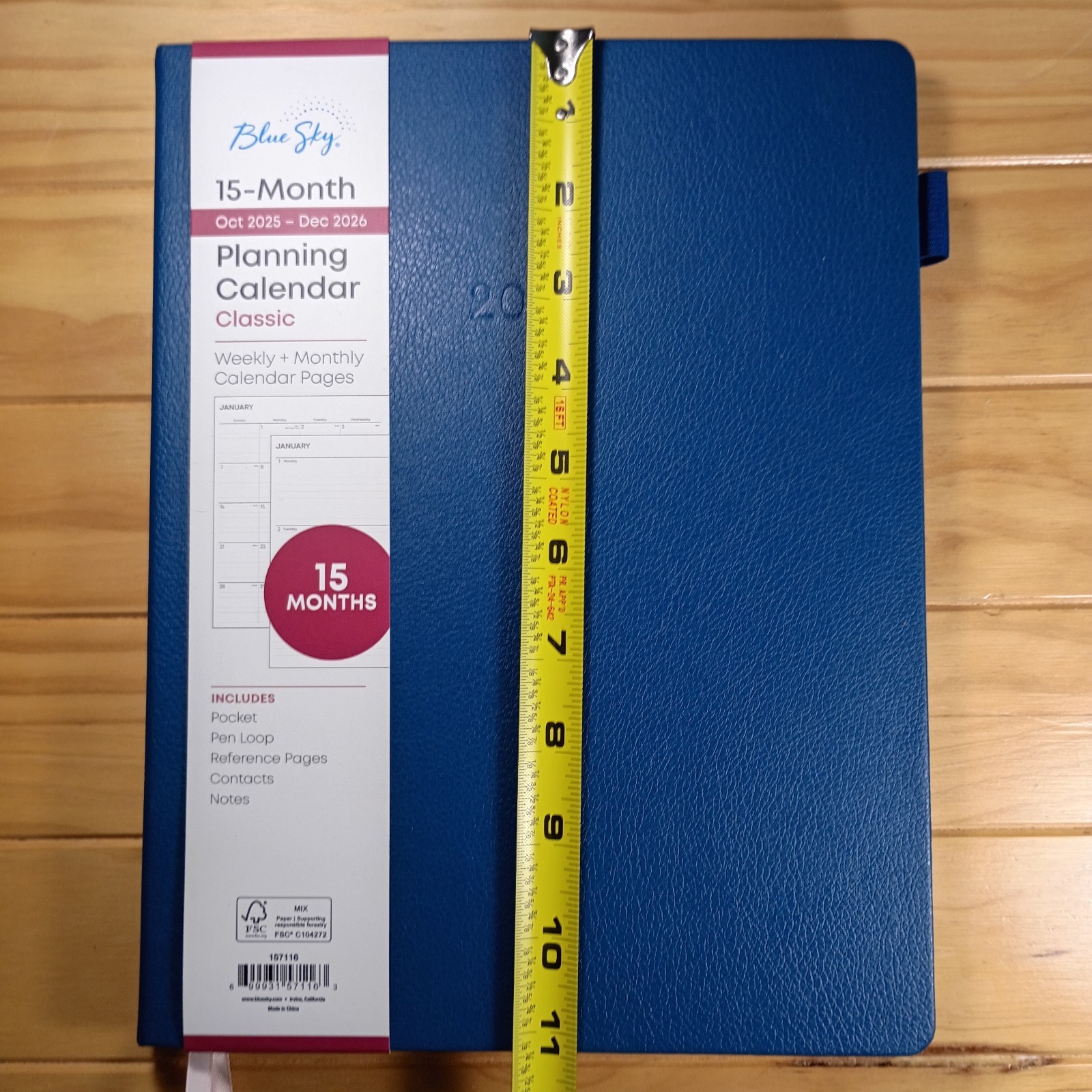 Blue Sky 15 Mont Oct 2025 – Dec 2026 Planning Calendar Hardcover 157116 New.